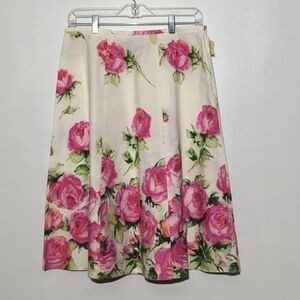 🔥 Elliott Lauren Pink and White Floral Skirt Size 6